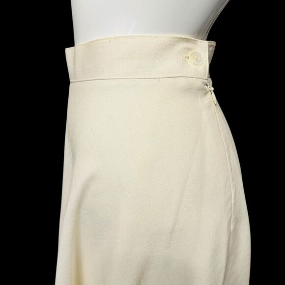 Vintage Elegant Cream Midi Skirt Size 6 - Picture 4 of 9